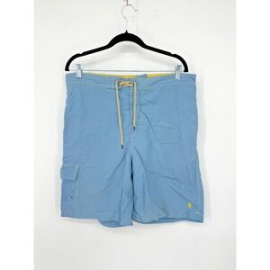 Polo Ralph‎ Lauren Swim Shorts Men's L Blue 100% Nylon Coastal Surf Beach Resort